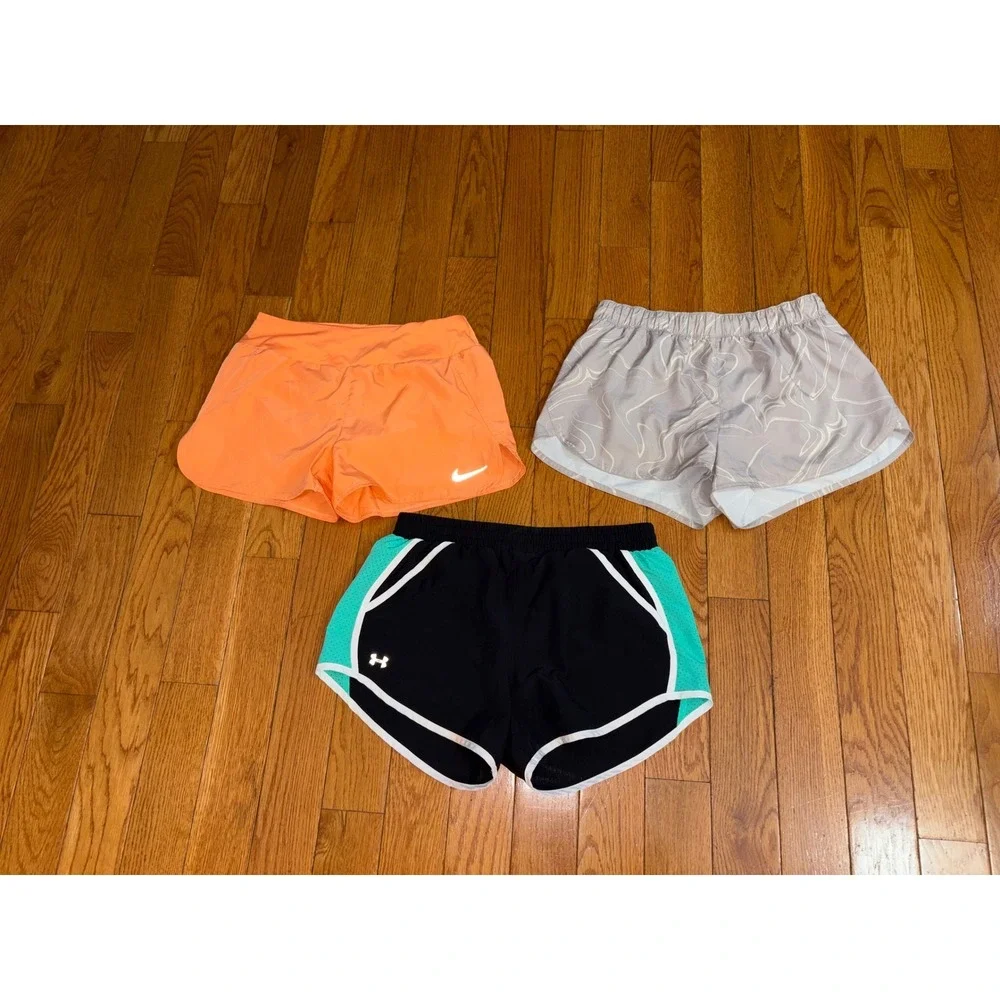 Nike Under Armour Old Navy Womens Running Shorts Bundle Small Orange Grey Black